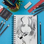 PANDAFLY Professional Charcoal Pencils Drawing Set - 8 Pieces Soft Medium and Hard Charcoal Pencils for Drawing, Sketching, Shading