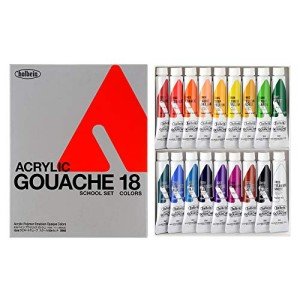 Holbein Acrylic Designer Gouache - Set of 18, 12 ml Tubes
