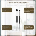 8pcs Sketch Drawing Tools, Double Headed Artist Blending Sponge Pen 3 Large Sketch Sponge Wiper & 3 Small Drawing Blending Stumps Beginner Supplies for School Students Gift