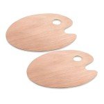 Dxlam Palette Wooden Paint Palette, 2PCS Painting Palette Paint Tray Palettes for Acrylic Watercolor Oil Paint DIY Art Craft Painting