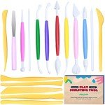 DUGATO Clay Modeling Tools, 17pcs Plastic Ceramic Pottery Tool Set, Double-Head Design, Assorted Colors, for Shaping and Sculpting, Cake Decorating Supplies Kit for Beginners DIY Craft