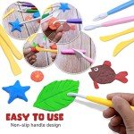 DUGATO Clay Modeling Tools, 17pcs Plastic Ceramic Pottery Tool Set, Double-Head Design, Assorted Colors, for Shaping and Sculpting, Cake Decorating Supplies Kit for Beginners DIY Craft