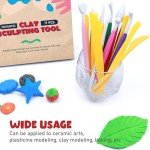 DUGATO Clay Modeling Tools, 17pcs Plastic Ceramic Pottery Tool Set, Double-Head Design, Assorted Colors, for Shaping and Sculpting, Cake Decorating Supplies Kit for Beginners DIY Craft