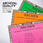 Arches Watercolor Block 10x14-inch Natural White 100% Cotton Paper - 20 Sheets of Arches Watercolor Paper 140 lb Cold Press - Arches Art Paper for Watercolor Gouache Ink Acrylic and More