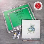 Arches Watercolor Block 10x14-inch Natural White 100% Cotton Paper - 20 Sheets of Arches Watercolor Paper 140 lb Cold Press - Arches Art Paper for Watercolor Gouache Ink Acrylic and More