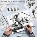 Charcoal Pencils for drawing, Set of 12, Charcoal Drawing Pencils (S-Soft, Soft, Medium, Hard), Art Supplies for Artist, Sketching, Shading