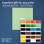 ARTISTRO Professional Watercolor Paint Set for Adults - 24 Pigment-Rich Colors, XL Pans, ASTM-I Lightfastness, High Tinting Strength Watercolor Set for Professionals made by professionals