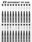 KEMYR Micro Fine liner Drawing Art Pens Calligraphy Pens: 22 Size Art supplies Waterproof Archival Black Ink Markers For Artists,Use for Professional Watercolor,Sketching,Anime,Manga,Zentangle