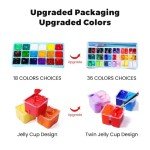 HIMI Gouache Paint Set, 36 Colors x 12ml Twin Jelly Cup Design with 3 Paint Brushes and a Palette in a Carrying Case Perfect for Artists, Students, Gouache Opaque Painting