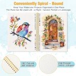 Creazic Watercolor Paper Pad, 5.5"x8.5” (24 Sheets, 140lb/300g), Spiral - Bound with Tear - Line. A Watercolor Journal and Sketchbook for Adults & Kids - Ideal for Smaller - Sized Exercises or Travel