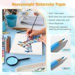 Creazic Watercolor Paper Pad, 5.5"x8.5” (24 Sheets, 140lb/300g), Spiral - Bound with Tear - Line. A Watercolor Journal and Sketchbook for Adults & Kids - Ideal for Smaller - Sized Exercises or Travel