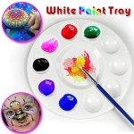 12pcs Plastic Art Palette Tray – Perfect for Adults & Kids Painting, DIY Crafts, Home Parties, Kindergarten Activities, and Classroom Use, White