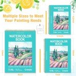 Creazic Watercolor Paper Pad, 5.5"x8.5” (24 Sheets, 140lb/300g), Spiral - Bound with Tear - Line. A Watercolor Journal and Sketchbook for Adults & Kids - Ideal for Smaller - Sized Exercises or Travel