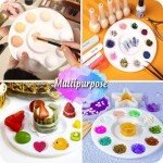 12pcs Plastic Art Palette Tray – Perfect for Adults & Kids Painting, DIY Crafts, Home Parties, Kindergarten Activities, and Classroom Use, White