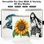 9" x 12" Sketch Book, Top Spiral Sketchbook, 100 Sheets Sketch Pad, (68 lb/100 GSM) Drawing Paper Pad, Drawing Notebook for Kids, Artist Sketchbook for Drawing, Illustration, Art Class Students.