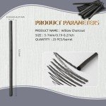 Trzzyan 25 PCS Willow Charcoal Sticks, Ideal for Artists, Beginners, Students, Perfect for Sketching, Drawing, Shading, and Fine Art, 5.7 Inches Long, 2-4,4-5,5-7,7-9 (5-7)