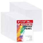 Canvas Boards for Painting 36 Pack, 8x10 Inch Painting Canvas Panels, 100% Cotton White Blank Art Supplies for Acrylics Oil Watercolor Tempera Paints