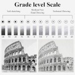 Sketching Pencils for Drawing, Set of 12 Drawing Pencils for Sketching Medium (6B - 4H), Artist Graphite Pencils for Drawing, Sketch Pencils for Artists for Sketching Supplies, Drawing Art Supplies.
