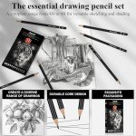 Sketching Pencils for Drawing, Set of 12 Drawing Pencils for Sketching Medium (6B - 4H), Artist Graphite Pencils for Drawing, Sketch Pencils for Artists for Sketching Supplies, Drawing Art Supplies.