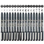 MAIKEDEPOT Micro Fineliner Drawing Art Pens Calligraphy Pens for Artist Drawing Supplies, 16 Set Waterproof Black Ink Pens for Sketching,Technical Drawing