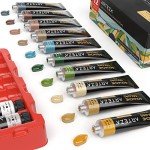 ARTEZA Gouache Paint, Set of 12 Earth Tones, 0.4 fl oz (12 mL) Tubes, Opaque Paint Set for Canvas and Paper