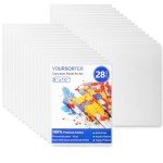 YOURSORTER 28 Pack 8x10 Inch Canvas Boards for Painting, Kids Art Novices Blank Painting Canvases, Gesso Primed Acid-Free 100% Cotton Canvas Panels for Acrylic Oil Watercolor Tempera Paint