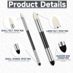 6pcs Artist Blending Sponge Pen Dual Tip Drawing Art Oil Soft Pastel Blending Tools Reusable Washable Sketch Rubbing Sponge Brush for Artist Professional Sketch Drawing Blending Lightening & Highlight