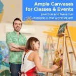 YOURSORTER 28 Pack 8x10 Inch Canvas Boards for Painting, Kids Art Novices Blank Painting Canvases, Gesso Primed Acid-Free 100% Cotton Canvas Panels for Acrylic Oil Watercolor Tempera Paint