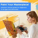 YOURSORTER 28 Pack 8x10 Inch Canvas Boards for Painting, Kids Art Novices Blank Painting Canvases, Gesso Primed Acid-Free 100% Cotton Canvas Panels for Acrylic Oil Watercolor Tempera Paint