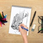 U.S. Art Supply 11"x14" Top Spiral Bound Sketch Book, 2 Pack, 100 Sheets Each, 60lb (100gsm), Acid-Free, Artist Sketchbook, Drawing Pad for Adults & Students