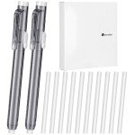 12 Pieces Retractable Mechanical Eraser Pen Bulks Retractable Mechanical Stick Eraser Refill for Teacher Gifts Painting Writing Office Daily Study (Clear Black)