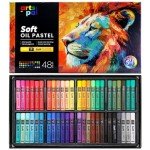 Artspal Soft Oil Pastels Set of 48 Vibrant Colors, Smooth and Soft Oil Pastel Crayons for Artists, Beginners, Teachers, Students, Great Blending and Layering for Art Supplies, Art Painting, Drawing
