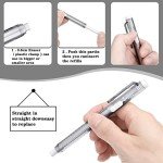 12 Pieces Retractable Mechanical Eraser Pen Bulks Retractable Mechanical Stick Eraser Refill for Teacher Gifts Painting Writing Office Daily Study (Clear Black)