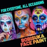 BOBISUKA Face Body Paint, 15 Color Professional Face Painting Palette for Art Theater Halloween Party Cosplay Clown Sfx Makeup for Women Adults, Non-Toxic Washable