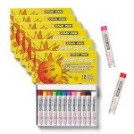 SAKURA Cray-Pas Junior Artist Oil Pastel Set - Soft Oil Pastels for Kids & Artists - 12 Colors - 6 Sets of 12