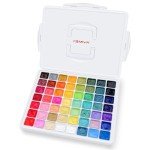 HIMI Gouache Paint Set, 56 Colors x 30 ml Jelly Cup Design in a Carrying Case, Non Toxic Gouache Paint for Canvas and Paper, Perfect for Artists, Students, and Beginners