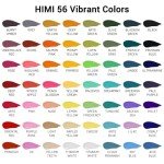 HIMI Gouache Paint Set, 56 Colors x 30 ml Jelly Cup Design in a Carrying Case, Non Toxic Gouache Paint for Canvas and Paper, Perfect for Artists, Students, and Beginners