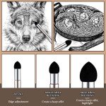 Teling 6 Pcs Artist Blending Sponge Pen Reusable Sketch Rubbing Sponge Brush Washable Drawing Correction Sketch Tool for Artist Student Charcoal Powder Drawing Correcting Smudge Smear, 3 Size
