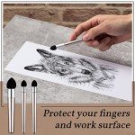Teling 6 Pcs Artist Blending Sponge Pen Reusable Sketch Rubbing Sponge Brush Washable Drawing Correction Sketch Tool for Artist Student Charcoal Powder Drawing Correcting Smudge Smear, 3 Size