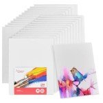 Artlicious Canvases for Painting - Pack of 24, 8 x 10 Inch Blank White Canvas Boards - 100% Cotton Art Panels for Oil, Acrylic & Watercolor Paint