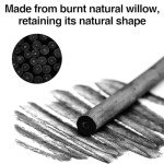 Cryptolux 25 Pcs Charcoal Pencils,Vine Charcoal,Black Artist Vine Charcoal Willow Charcoal Sticks The Art of Drawing and Painting for Artists, Beginners, and Students(4-5mm)