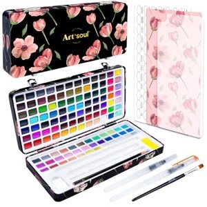 Art+soul 120 Rich Colors Selection, Watercolor Paint Set - Portable Design for Travelers, Painting Enthusiasts and Professional Artists, Art Supplies