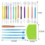 Langqun Air Dry Clay Sculpting Tools, Modeling Shaping Embossing for Kids and Adults,Polymer Clay Tools,Pottery Tools Kit 19Pcs
