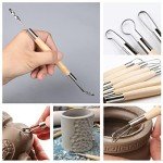 14PCS Ceramic Pottery Clay Ribbon Sculpting Tool Kit with Feather Wire Texture and Needle Detail Tools for Carving,Modeling,by Augernis