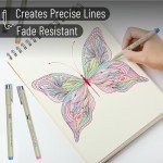 Mr. Pen- Drawing Pens for Artists, 18 Pack, Black Ink Multiliner, Colorful 0.3mm Artist Pens