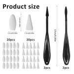 Blending Stumps for Drawing, 44 Pcs Paper Art Blending Blenders Stumps with 40 Pcs Replacement Sponge Wipes Art Blending Tools for Highlighting, Shadowing, and Correcting Drawing