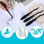 Blending Stumps for Drawing, 44 Pcs Paper Art Blending Blenders Stumps with 40 Pcs Replacement Sponge Wipes Art Blending Tools for Highlighting, Shadowing, and Correcting Drawing