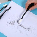 Blending Stumps for Drawing, 44 Pcs Paper Art Blending Blenders Stumps with 40 Pcs Replacement Sponge Wipes Art Blending Tools for Highlighting, Shadowing, and Correcting Drawing