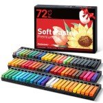Fantastory Long Soft Chalk Pastels Set, 72 Sticks,Includes 5 Fluorescent Colors,Non Toxic Soft Pastels for Artists,Beginners,Students;Classroom,Christmas; Drawing,Blending,Layering