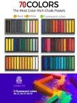 Fantastory Long Soft Chalk Pastels Set, 72 Sticks,Includes 5 Fluorescent Colors,Non Toxic Soft Pastels for Artists,Beginners,Students;Classroom,Christmas; Drawing,Blending,Layering